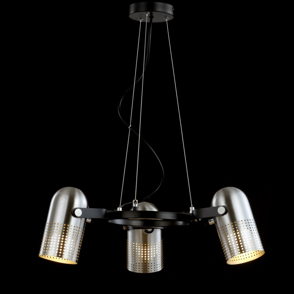Ostrich 22" 3-Light Adjustable Metal LED Chandelier