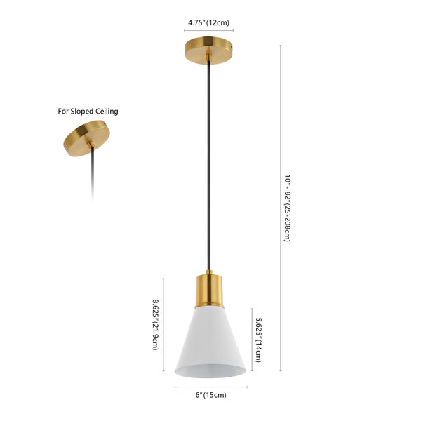 Dimension Image White/Brass Gold / 1 Light
