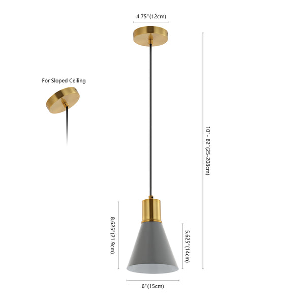 Dimension Image Gray/Brass Gold / 1 Light