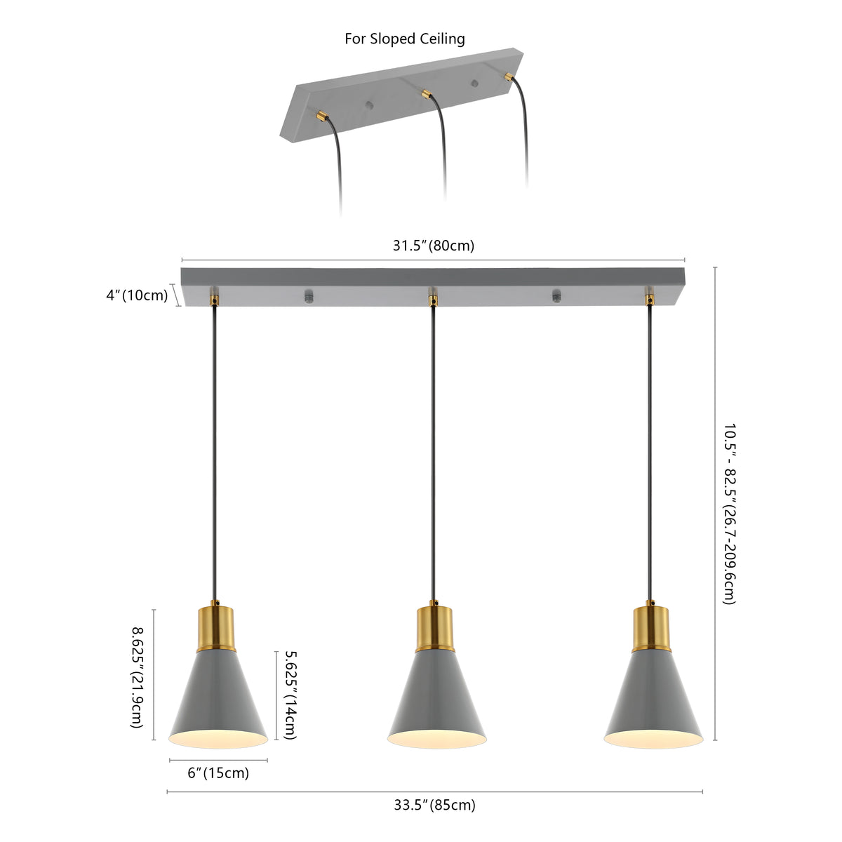 Zambezi Chic Metal LED Pendant