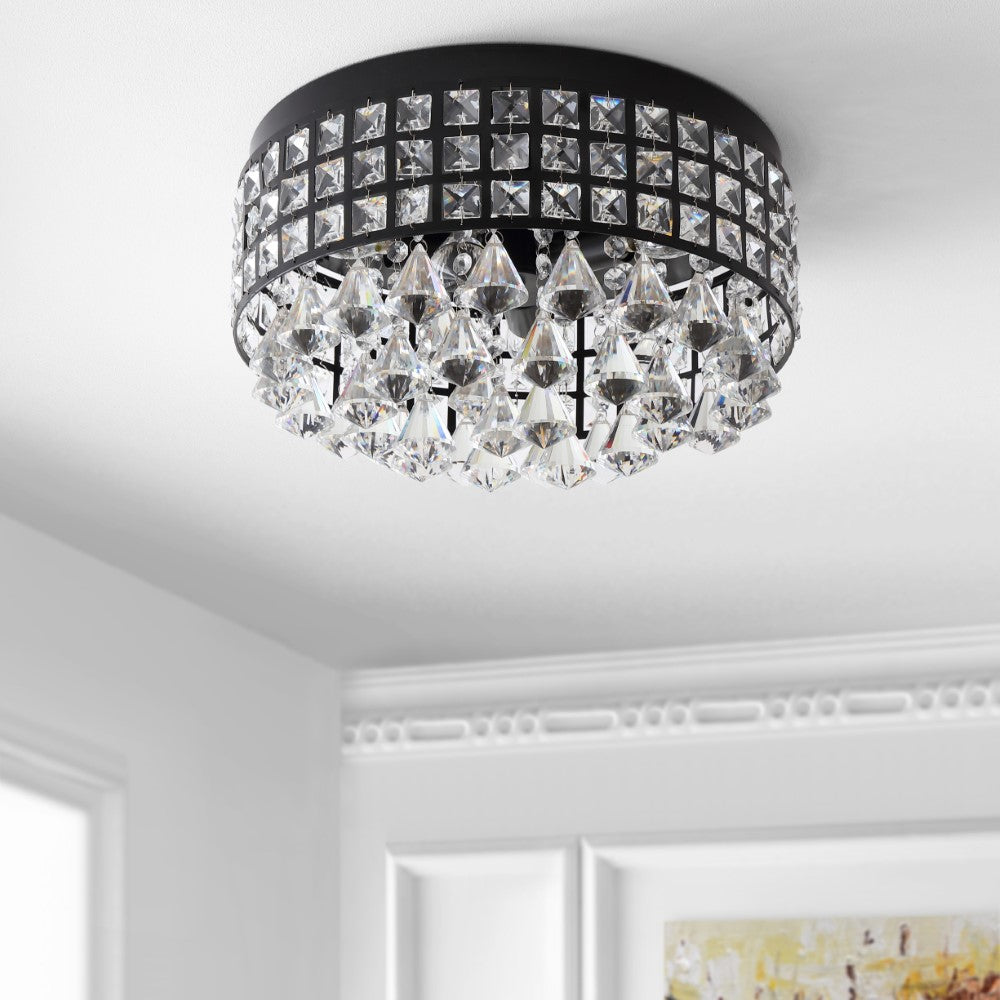 Roadrunner 3-Light Crystal Drops/Metal LED Flush Mount