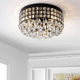 Roadrunner 3-Light Crystal Drops/Metal LED Flush Mount