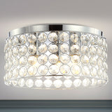 Elegant 15" Crystal/Metal LED Flush Mount