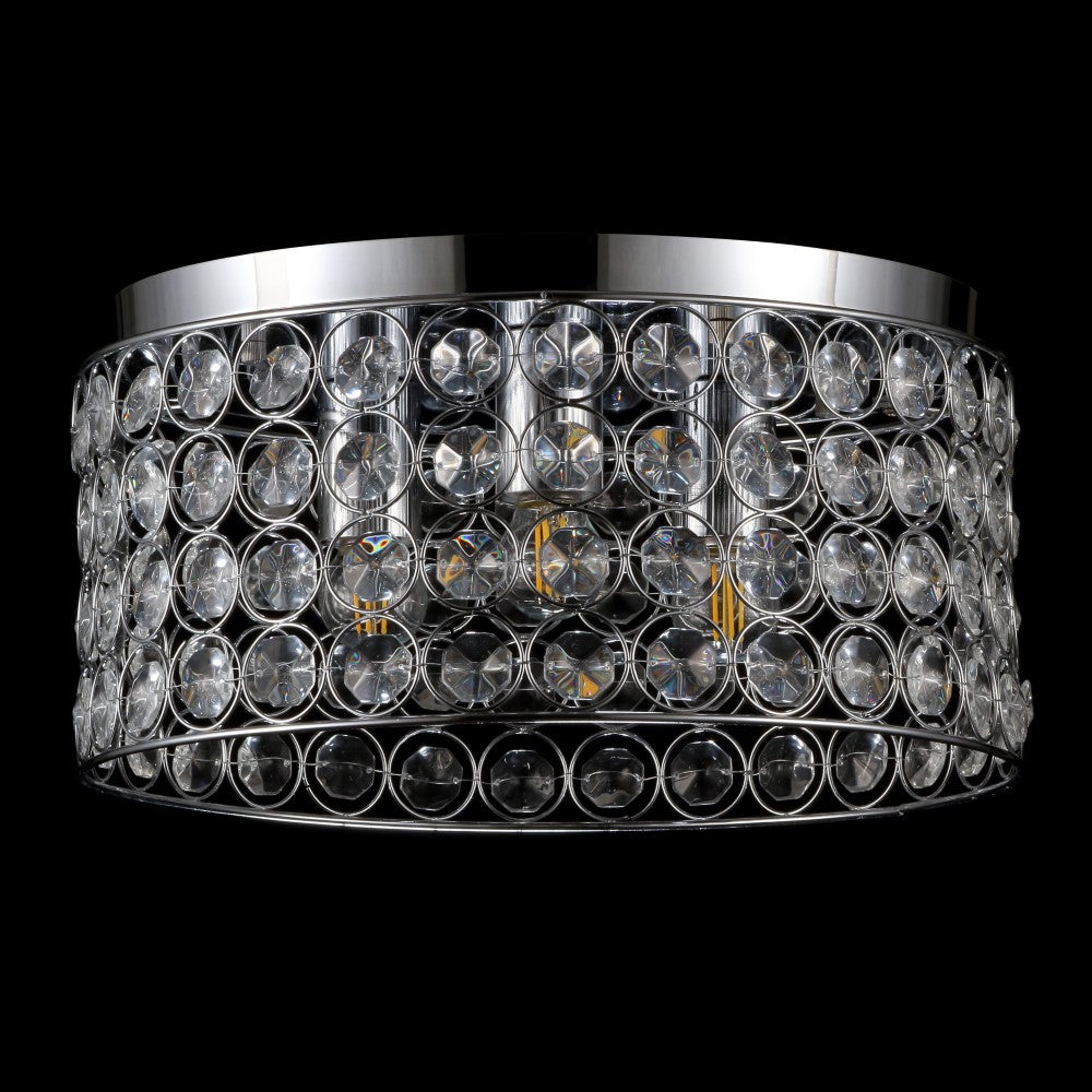 Elegant 15" Crystal/Metal LED Flush Mount