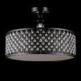 Stork 17" 3-Light Crystal/Metal Drum Semi-Flush Mount