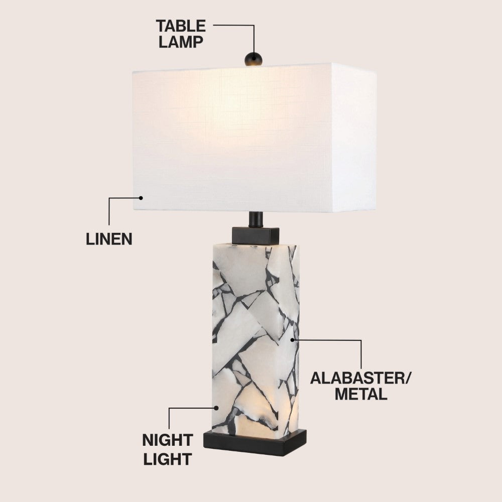 Pedro 27.5" Alabaster LED Table Lamp