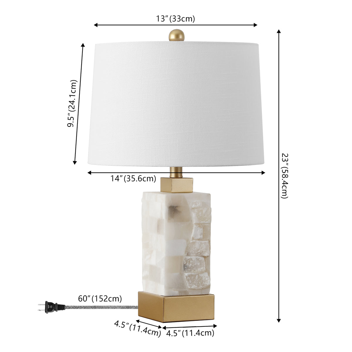 Clark 23" Alabaster/Metal LED Table Lamp