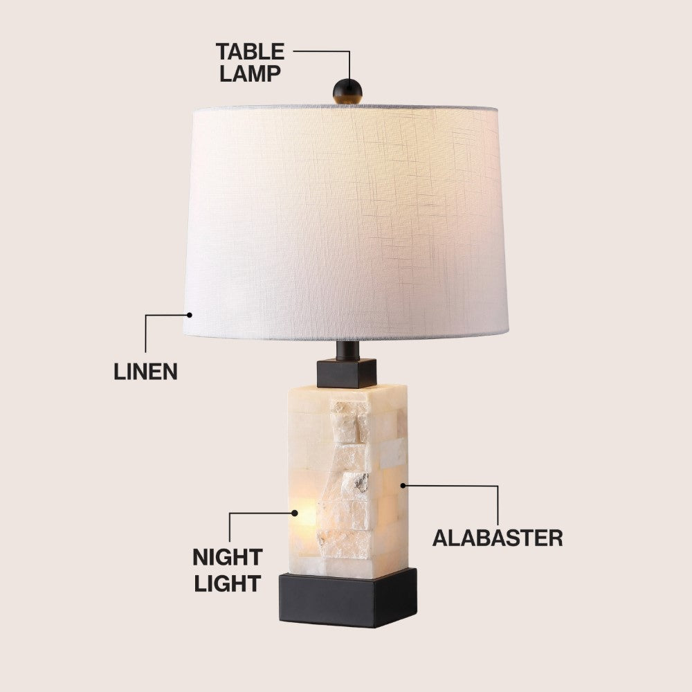 Clark 23" Alabaster/Metal LED Table Lamp