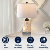 Clark 23" Alabaster/Metal LED Table Lamp