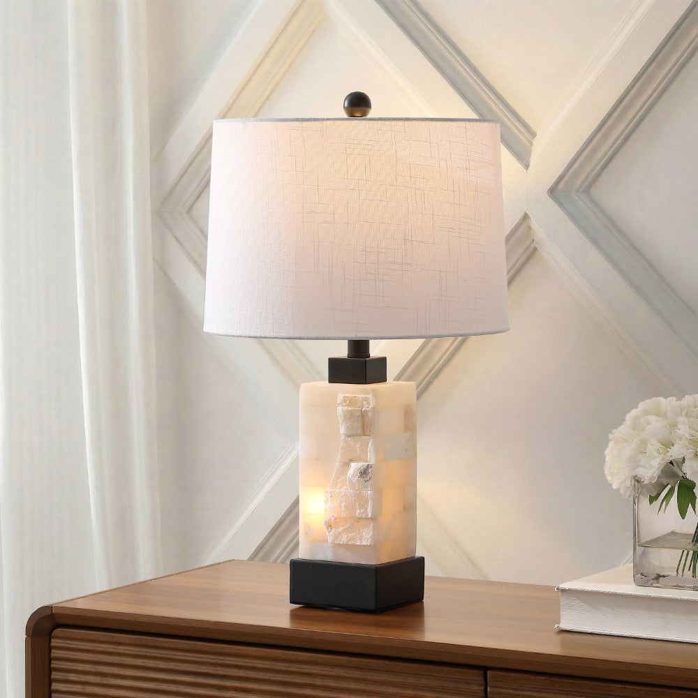 Clark 23" Alabaster/Metal LED Table Lamp