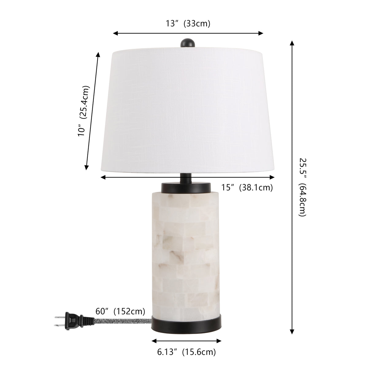 Kelsey 25.5" Alabaster LED Table Lamp