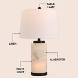 Kelsey 25.5" Alabaster LED Table Lamp