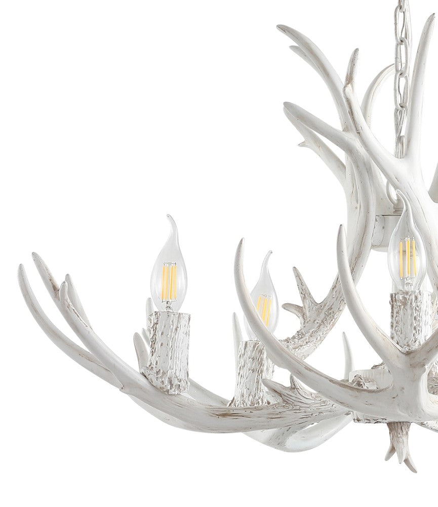 Cindy 30" Adjustable Resin Antler 5-Light LED Chandelier