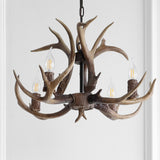 Cindy 30" Adjustable Resin Antler 5-Light LED Chandelier