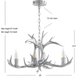 Cindy 30" Adjustable Resin Antler 5-Light LED Chandelier