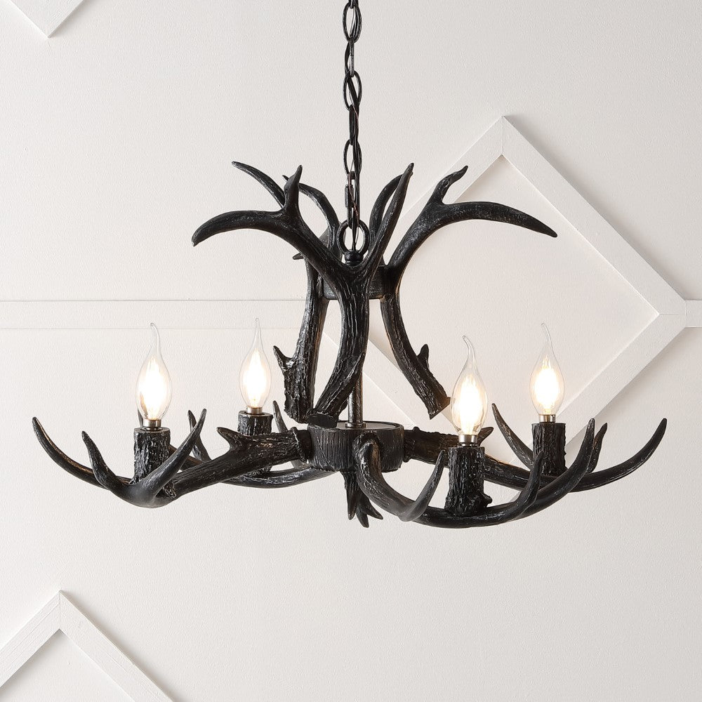Cindy 30" Adjustable Resin Antler 5-Light LED Chandelier