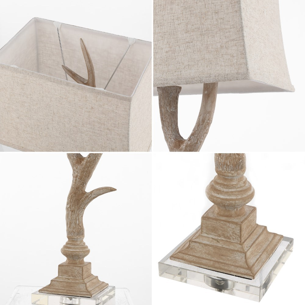Colorado 29.5" Rustic Resin/Crystal LED Table Lamp