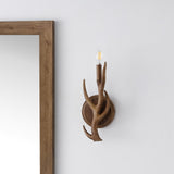 European 5.5" 1-Light Southwestern Bohemian Resin/Iron Faux Antler LED Sconce Set 2