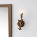 European 5.5" 1-Light Southwestern Bohemian Resin/Iron Faux Antler LED Sconce Set 2