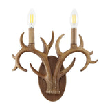 Antler 13.25" 2-Light Southwestern Bohemian Resin/Iron Faux Antler LED Sconce