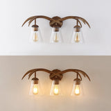 allen 25.5" 3-Light Southwestern Bohemian Resin/Seeded Glass Faux Antler LED Vanity Light