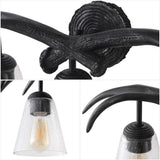 allen 25.5" 3-Light Southwestern Bohemian Resin/Seeded Glass Faux Antler LED Vanity Light
