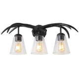 allen 25.5" 3-Light Southwestern Bohemian Resin/Seeded Glass Faux Antler LED Vanity Light