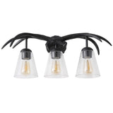 allen 25.5" 3-Light Southwestern Bohemian Resin/Seeded Glass Faux Antler LED Vanity Light