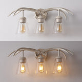 allen 25.5" 3-Light Southwestern Bohemian Resin/Seeded Glass Faux Antler LED Vanity Light