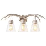 allen 25.5" 3-Light Southwestern Bohemian Resin/Seeded Glass Faux Antler LED Vanity Light