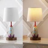 Hamilton 17.5" Coastal Style Iron/Resin Rocket LED Kids' Table Lamp with Phone Stand and USB Charging Port