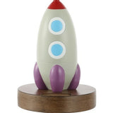Hamilton 17.5" Coastal Style Iron/Resin Rocket LED Kids' Table Lamp with Phone Stand and USB Charging Port