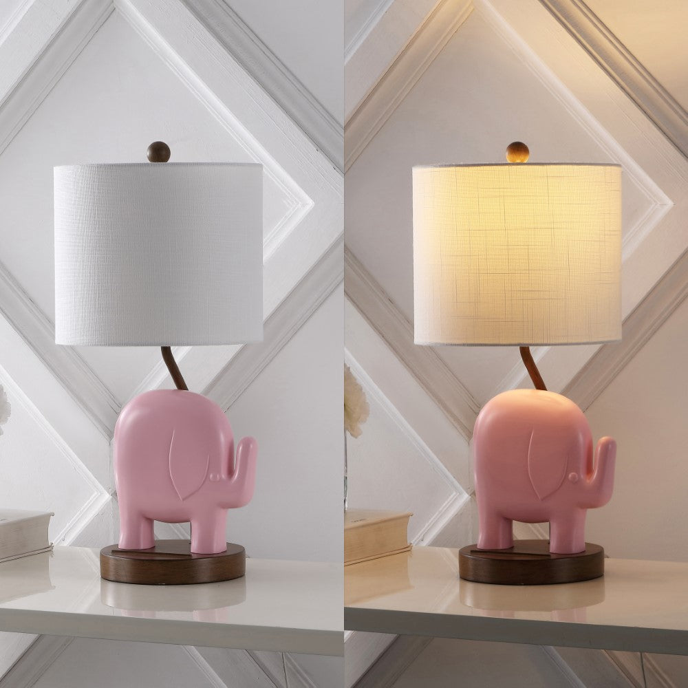 Novelty Bohemian Designer Iron/Resin Elephant LED Kids Table Lamp with Phone Stand and USB Charging Port