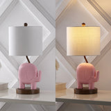 Novelty Bohemian Designer Iron/Resin Elephant LED Kids Table Lamp with Phone Stand and USB Charging Port