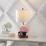 Novelty Bohemian Designer Iron/Resin Elephant LED Kids Table Lamp with Phone Stand and USB Charging Port