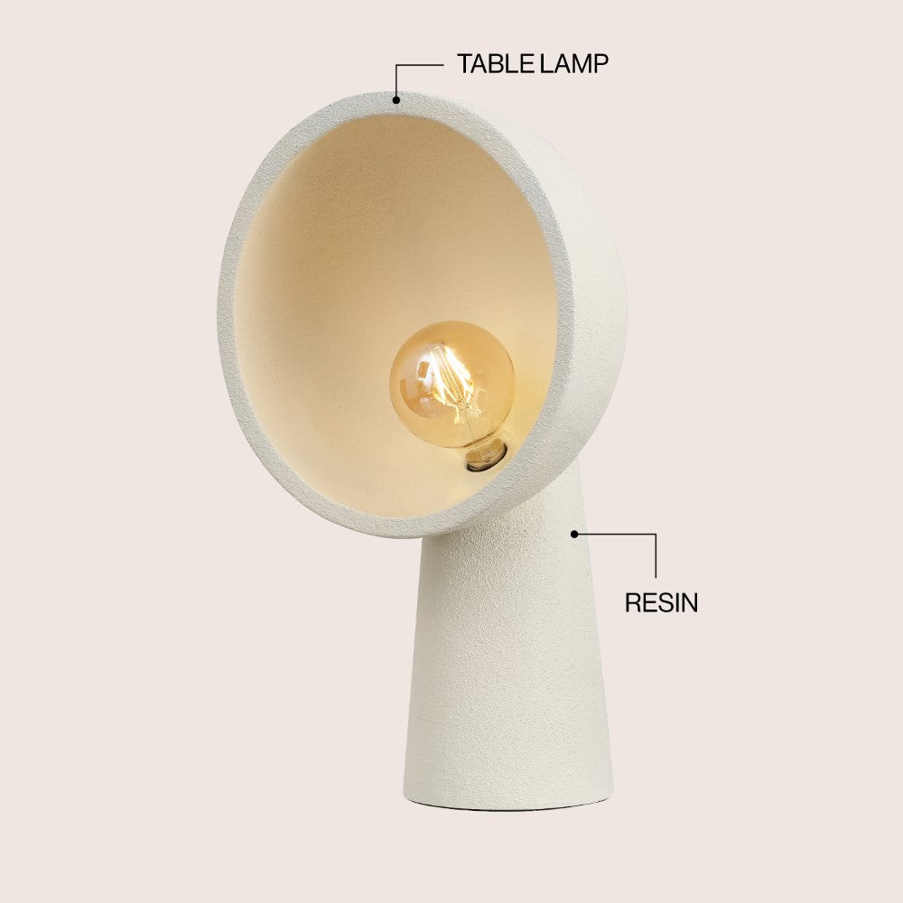 Marina 17.5" Contemporary Minimalist Resin Half-Globe Column LED Table Lamp