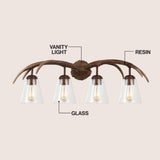 Thakar Adjustable Resin Antler 6-Light Chandelier