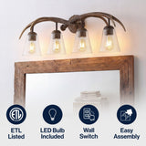 Thakar Adjustable Resin Antler 6-Light Chandelier