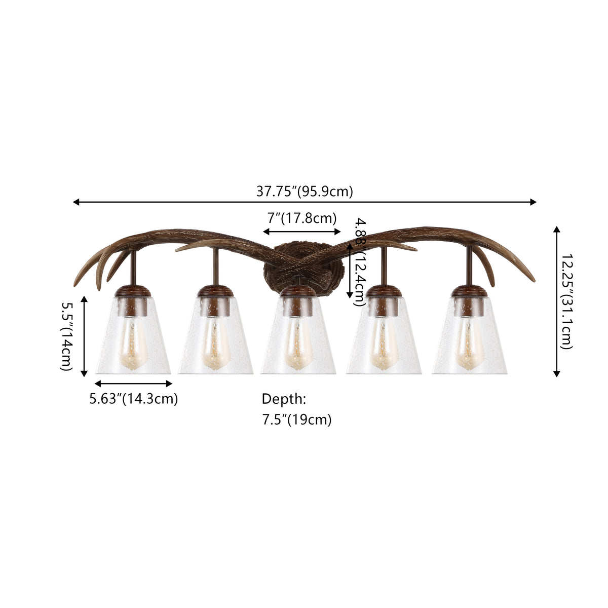 Thakar Adjustable Resin Antler 6-Light Chandelier