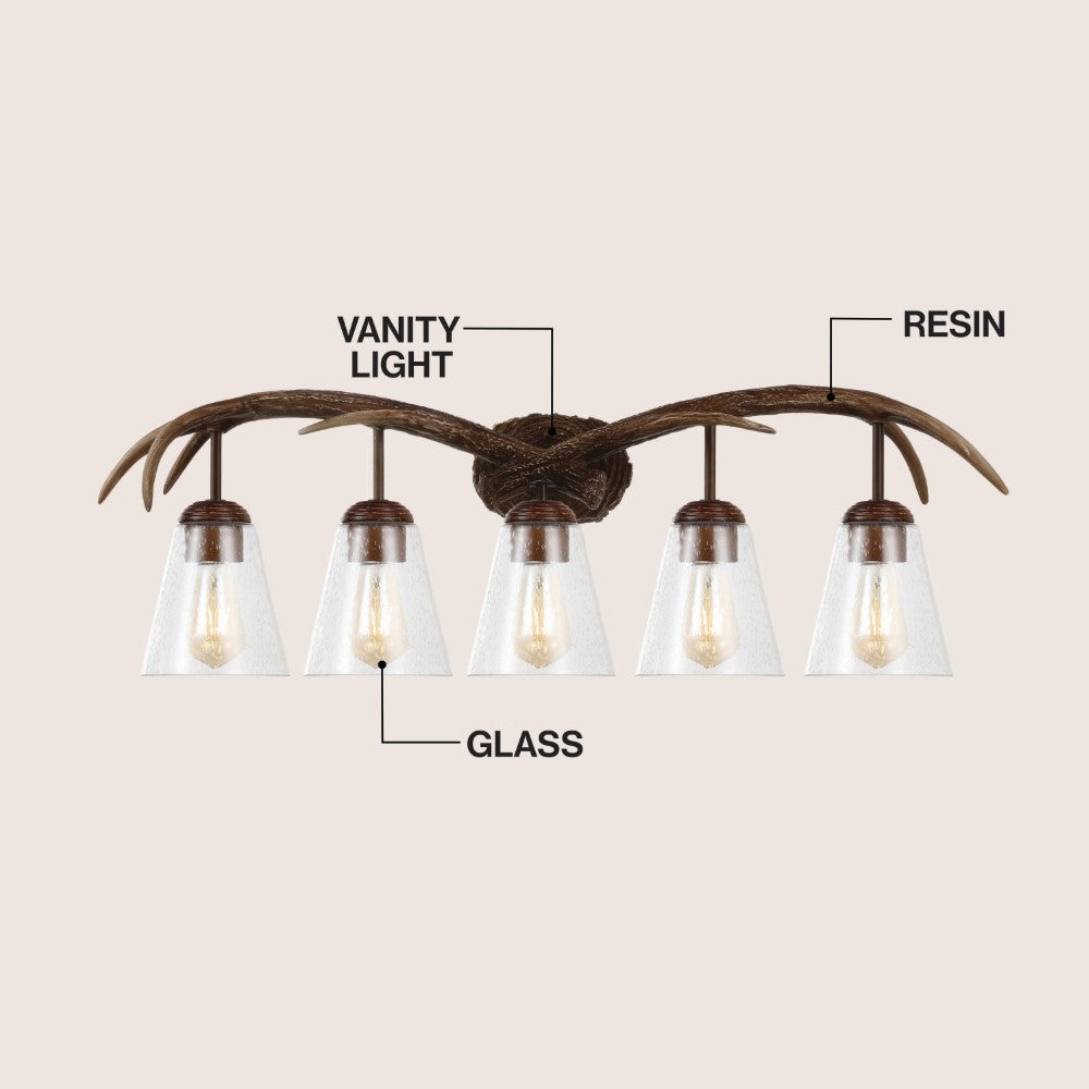 Thakar Adjustable Resin Antler 6-Light Chandelier