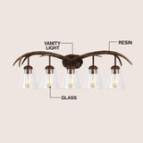 Thakar Adjustable Resin Antler 6-Light Chandelier