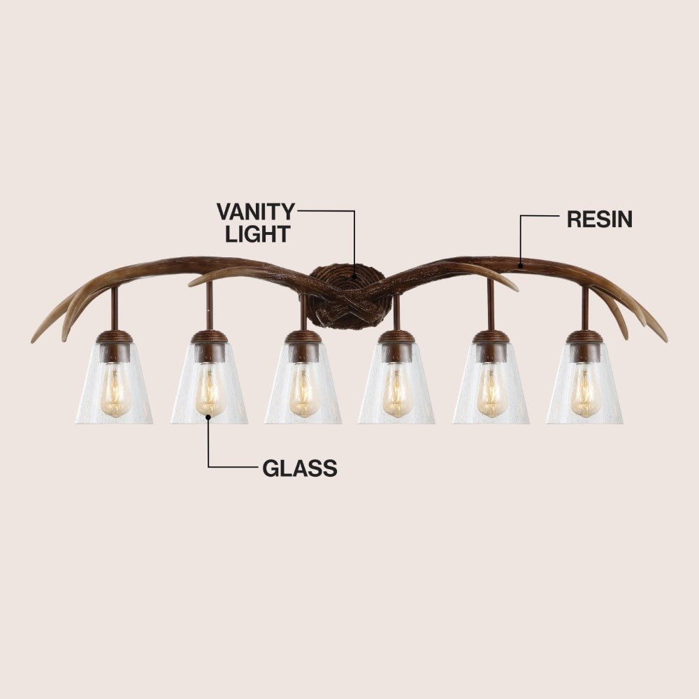 Thakar Adjustable Resin Antler 6-Light Chandelier