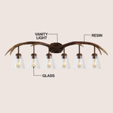 Thakar Adjustable Resin Antler 6-Light Chandelier