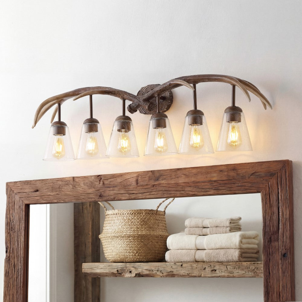 Thakar Adjustable Resin Antler 6-Light Chandelier