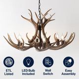 Thakar Adjustable Resin Antler 6-Light Chandelier