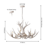 Mist Southwestern Bohemian Resin/Seeded Glass Faux Antler LED Vanity Light