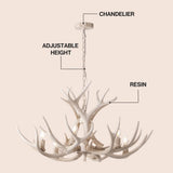 Mist Southwestern Bohemian Resin/Seeded Glass Faux Antler LED Vanity Light