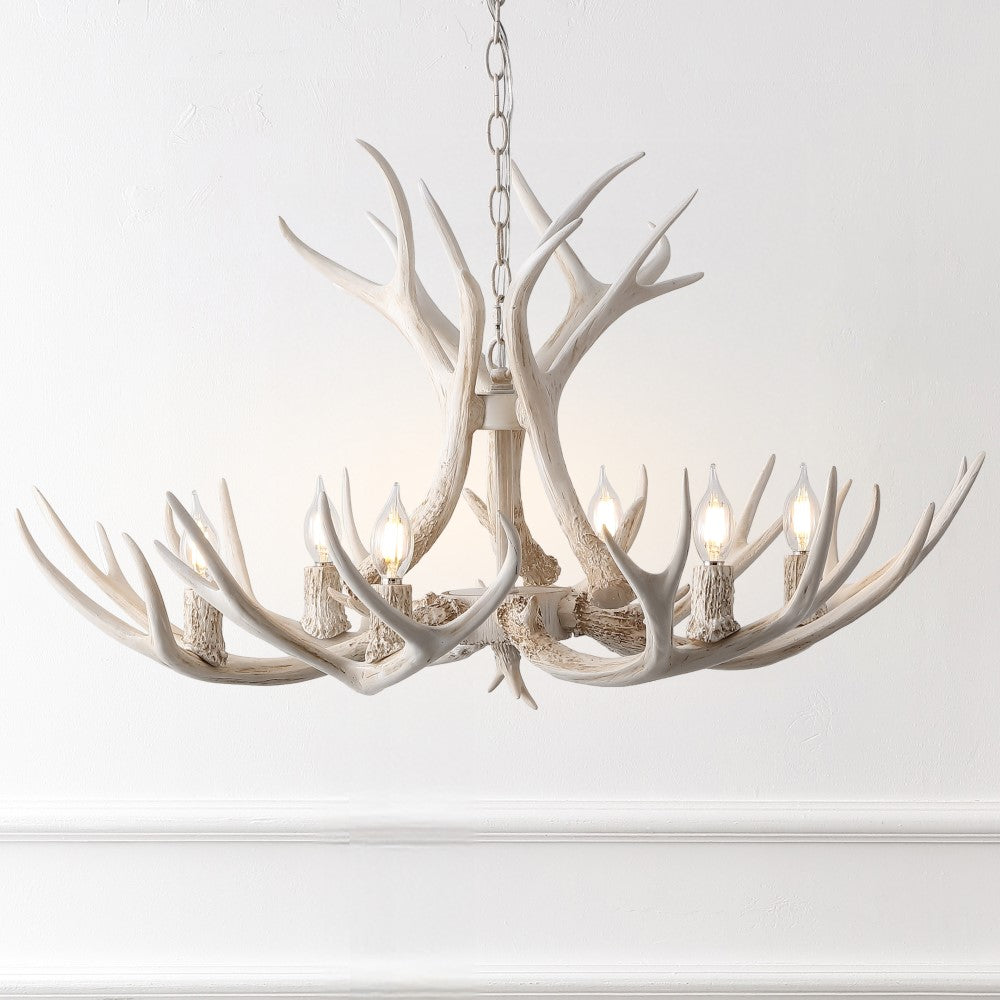 Mist Southwestern Bohemian Resin/Seeded Glass Faux Antler LED Vanity Light