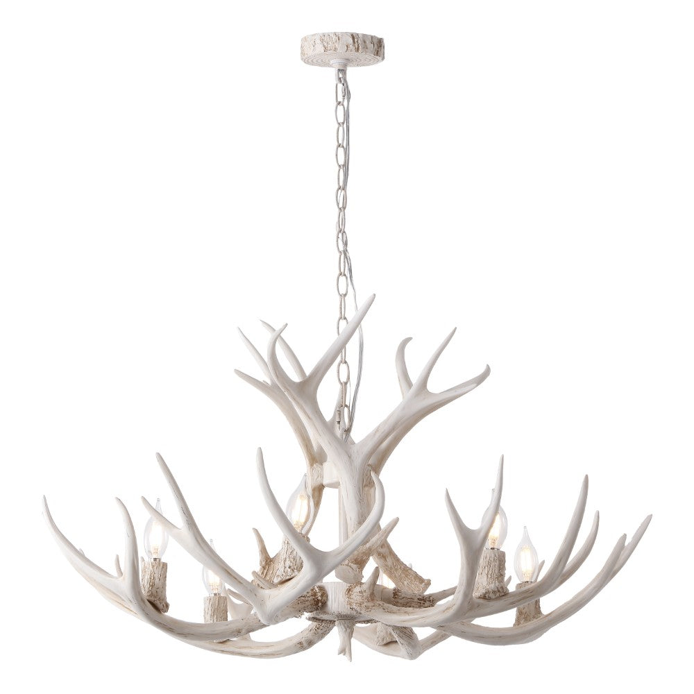 Mist Southwestern Bohemian Resin/Seeded Glass Faux Antler LED Vanity Light
