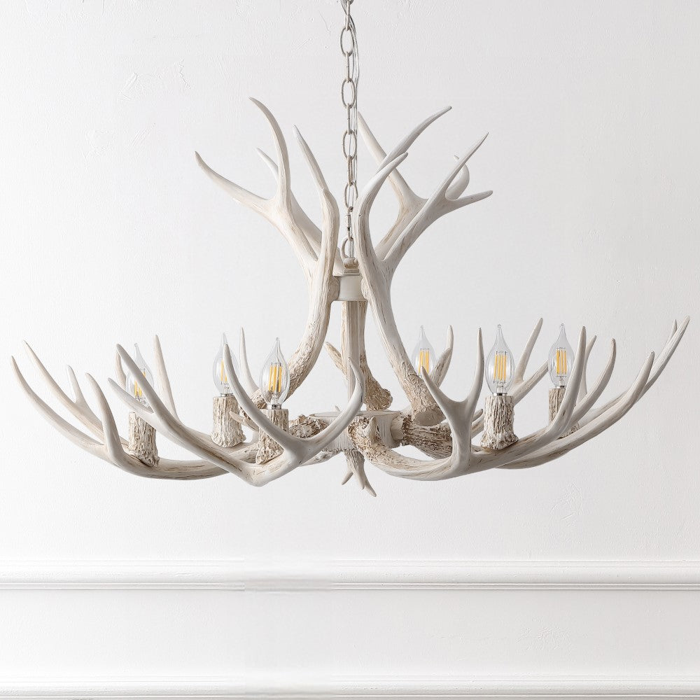Mist Southwestern Bohemian Resin/Seeded Glass Faux Antler LED Vanity Light